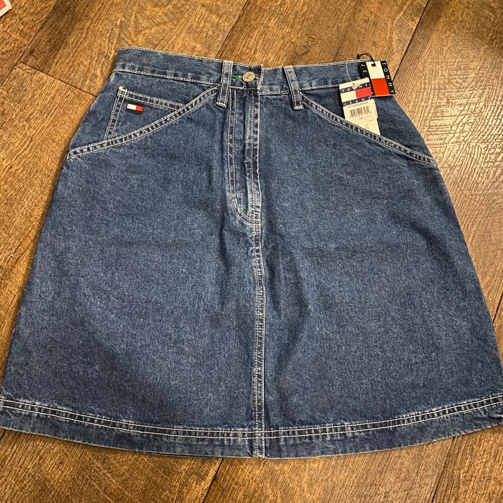 Denim carpenter skirt